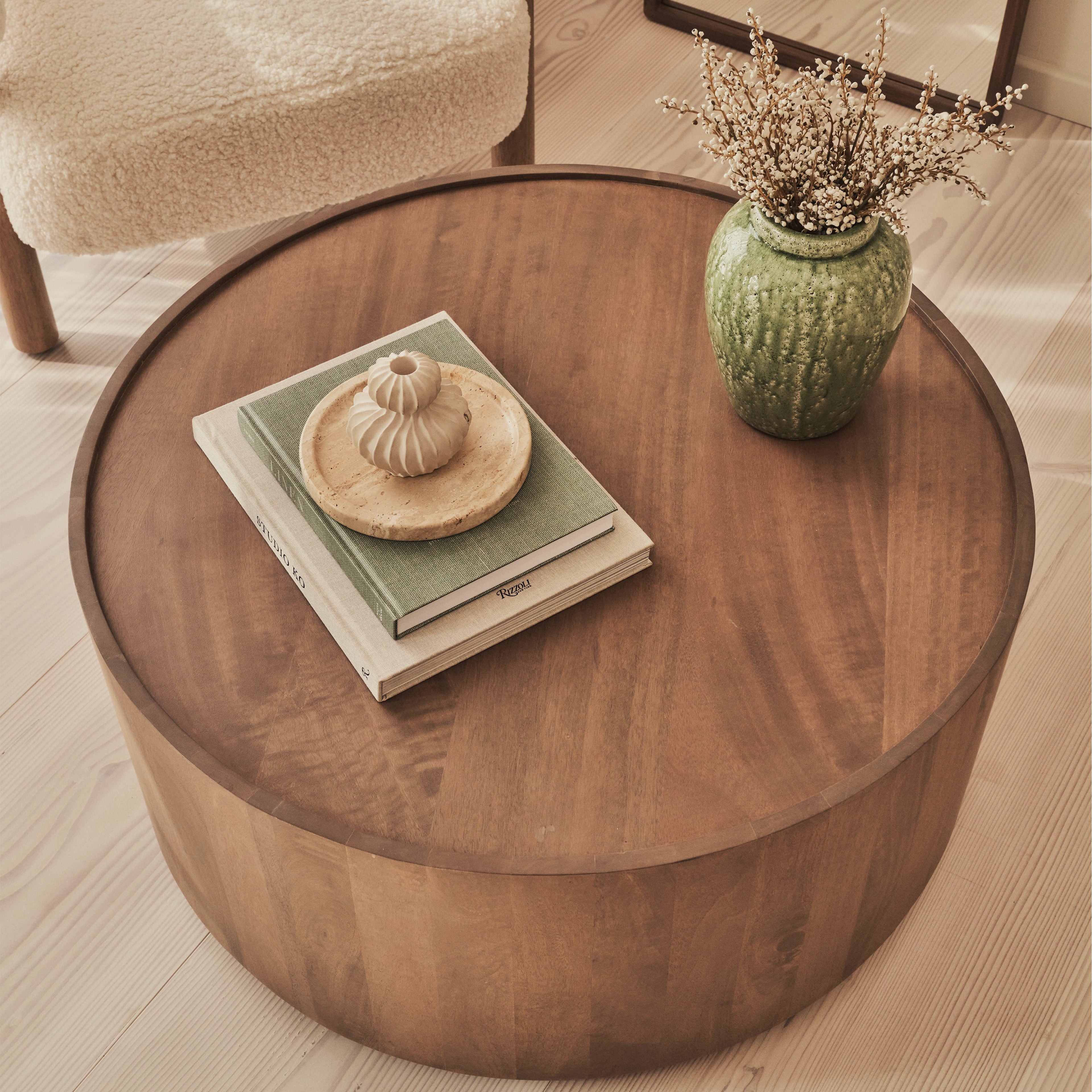 Fairmont - Warm Wood Premium Round Coffee Table