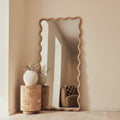 Marea - Light Wood Wavy Retro Full Length Mirror 170cm x 80cm