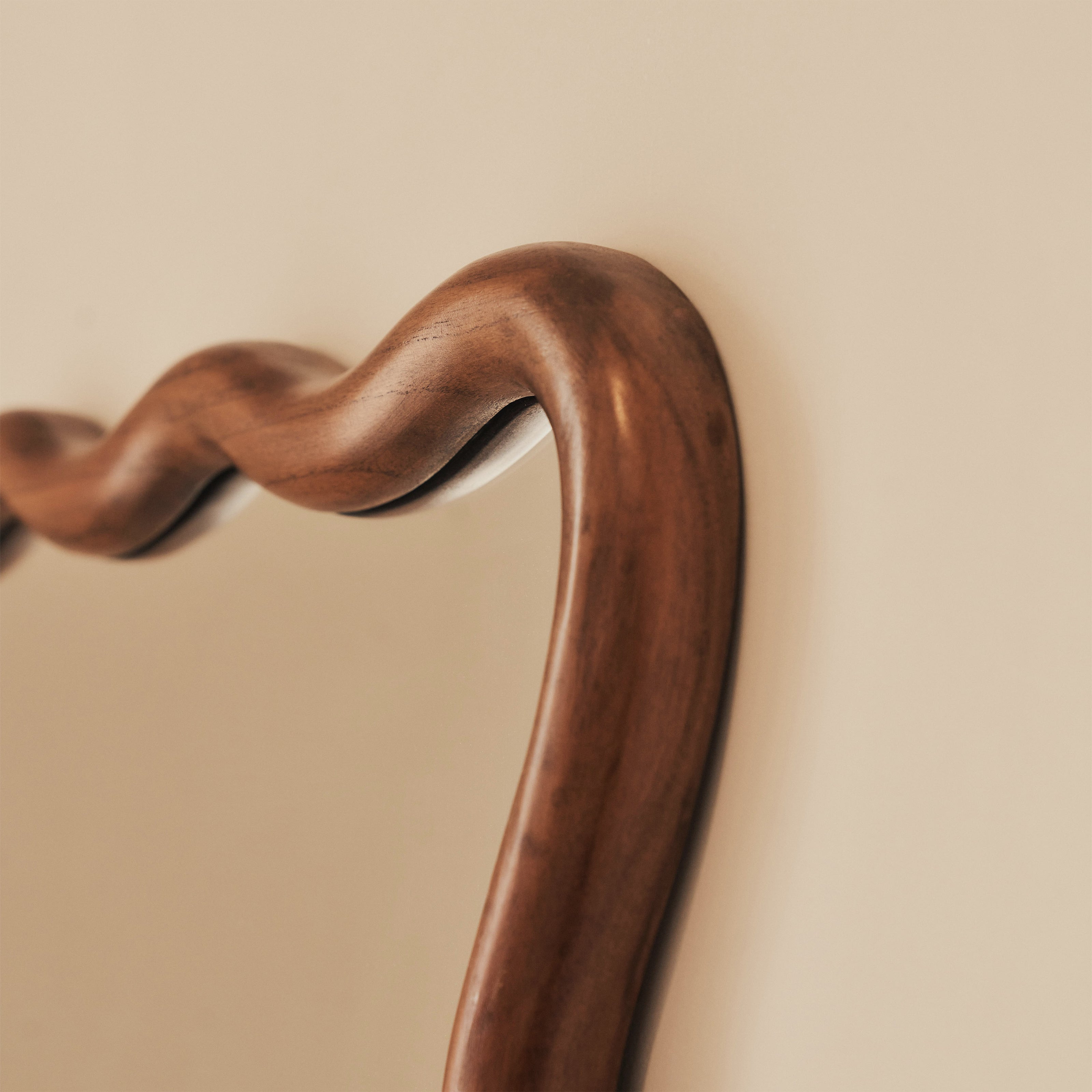 Marea - Dark Wood Wavy Retro Full Length Mirror 170cm x 80cm