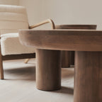 Vermont - Warm Wood Premium Round Coffee Table