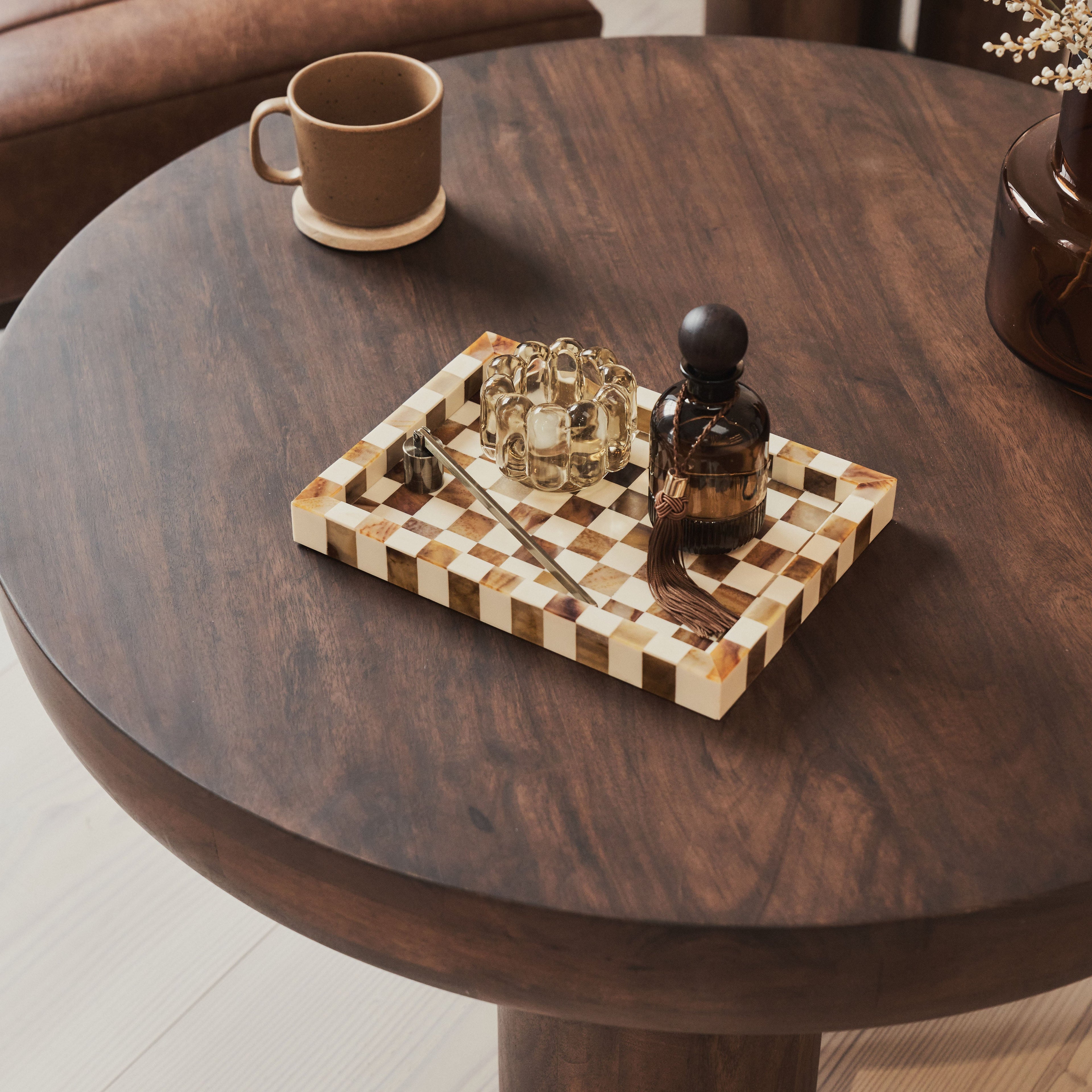 Vermont - Dark Wood Premium Round Coffee Table