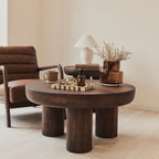 Vermont - Dark Wood Premium Round Coffee Table