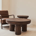 Vermont - Dark Wood Premium Round Coffee Table