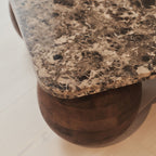 Melrose - Dark Emperador Marble Rectangular Dark Wood Premium Coffee Table