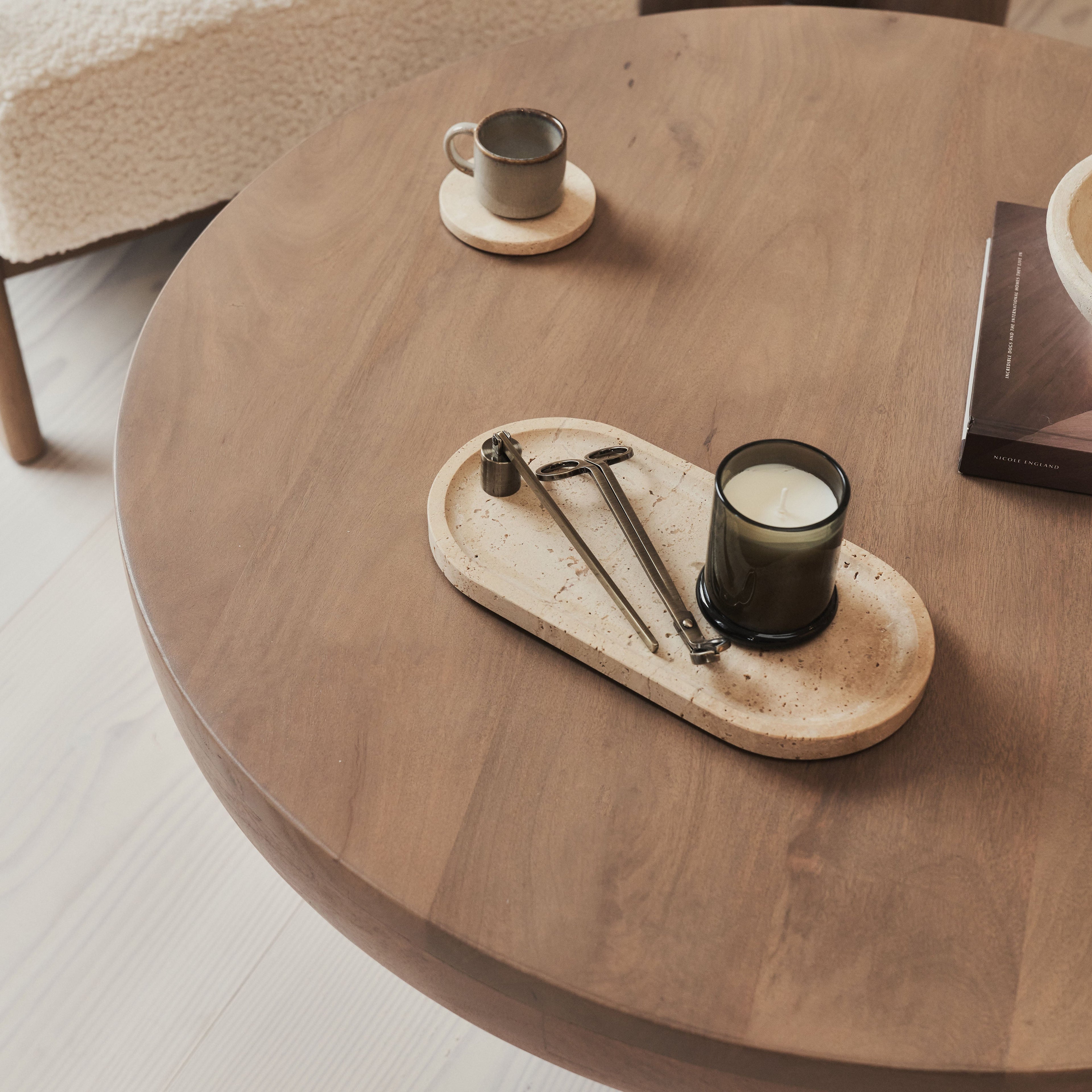 Vermont - Warm Wood Premium Round Coffee Table