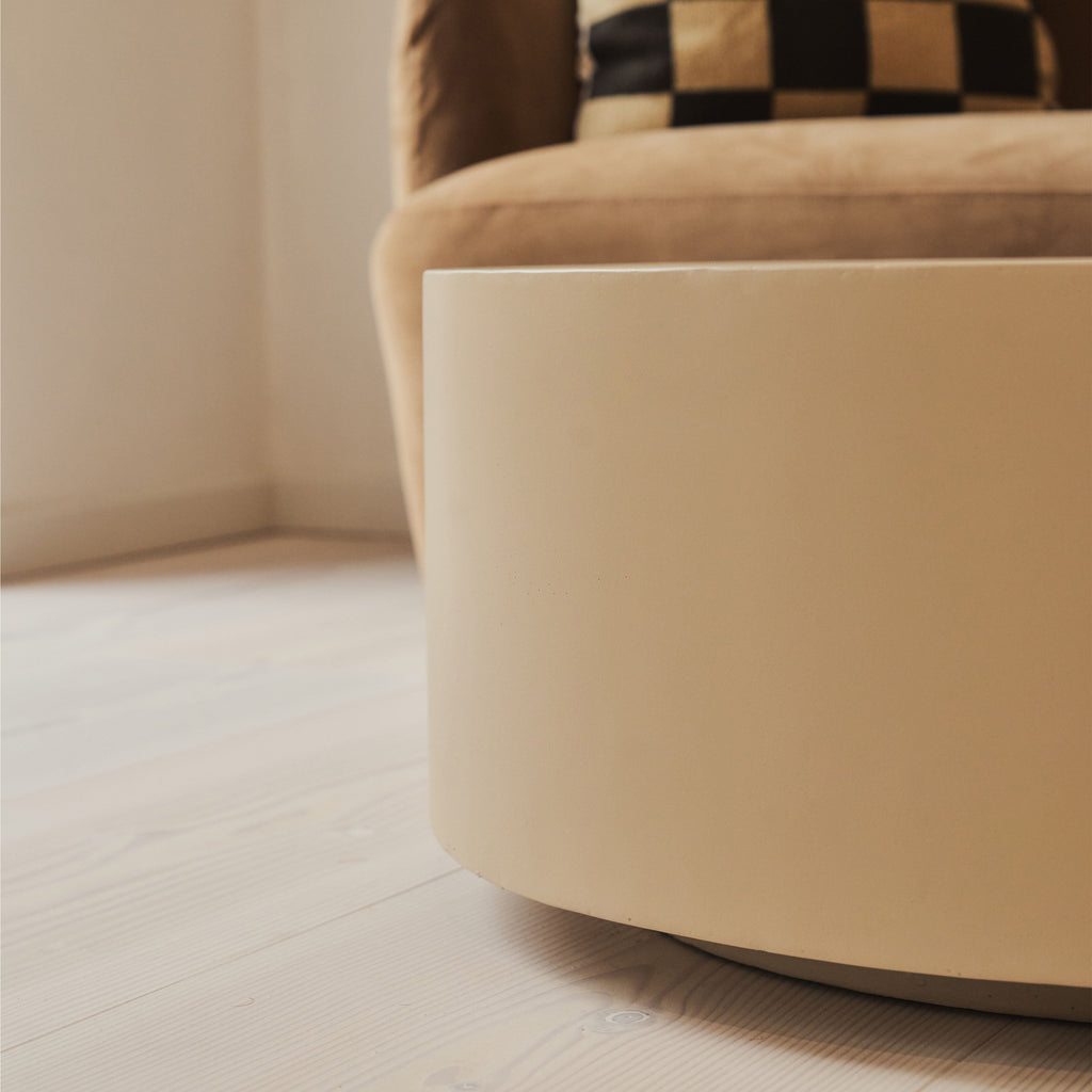 Angelo - Minimal Beige Round Coffee Table Large