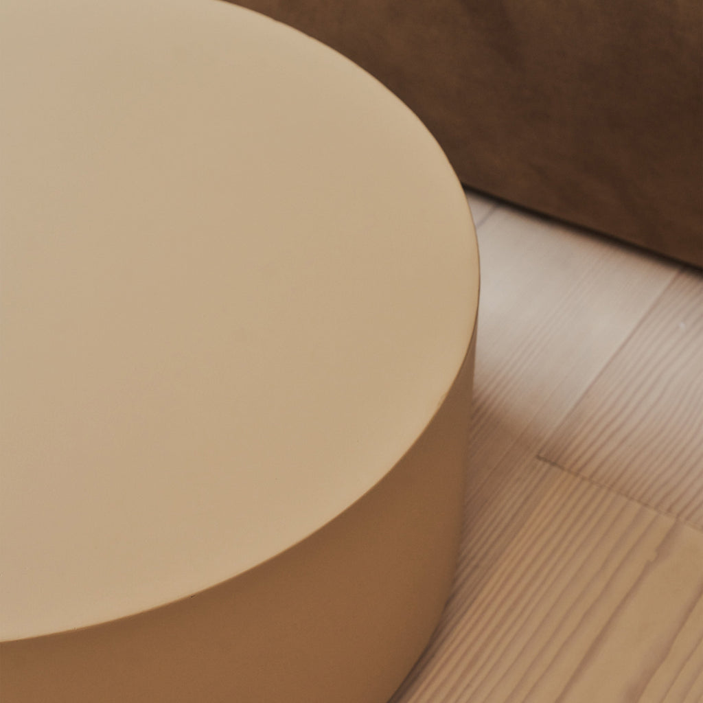 Angelo - Minimal Beige Round Coffee Table Large