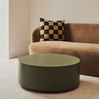 Angelo - Minimal Olive Round Coffee Table Large