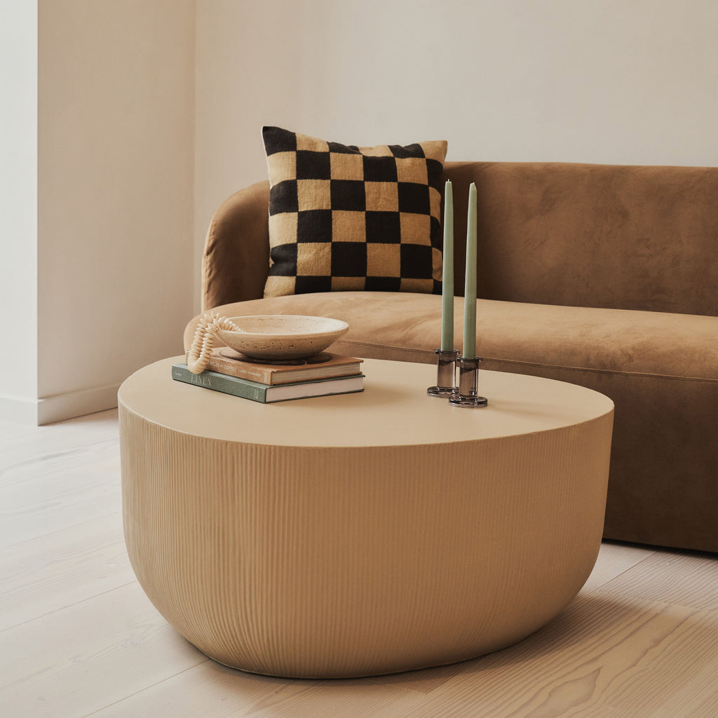 Leonardo - Minimal Beige Irregular Shaped Coffee Table Large