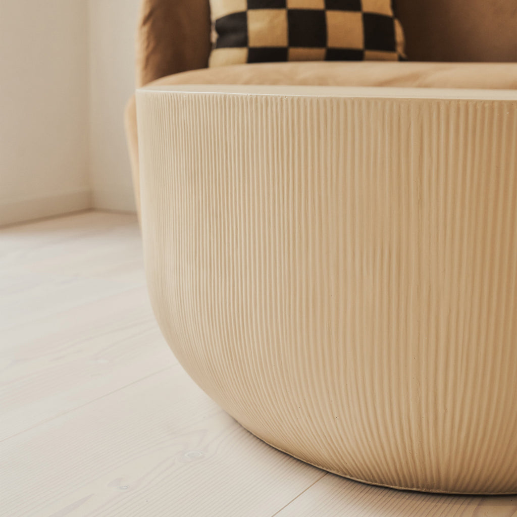 Leonardo - Minimal Beige Irregular Shaped Coffee Table Large