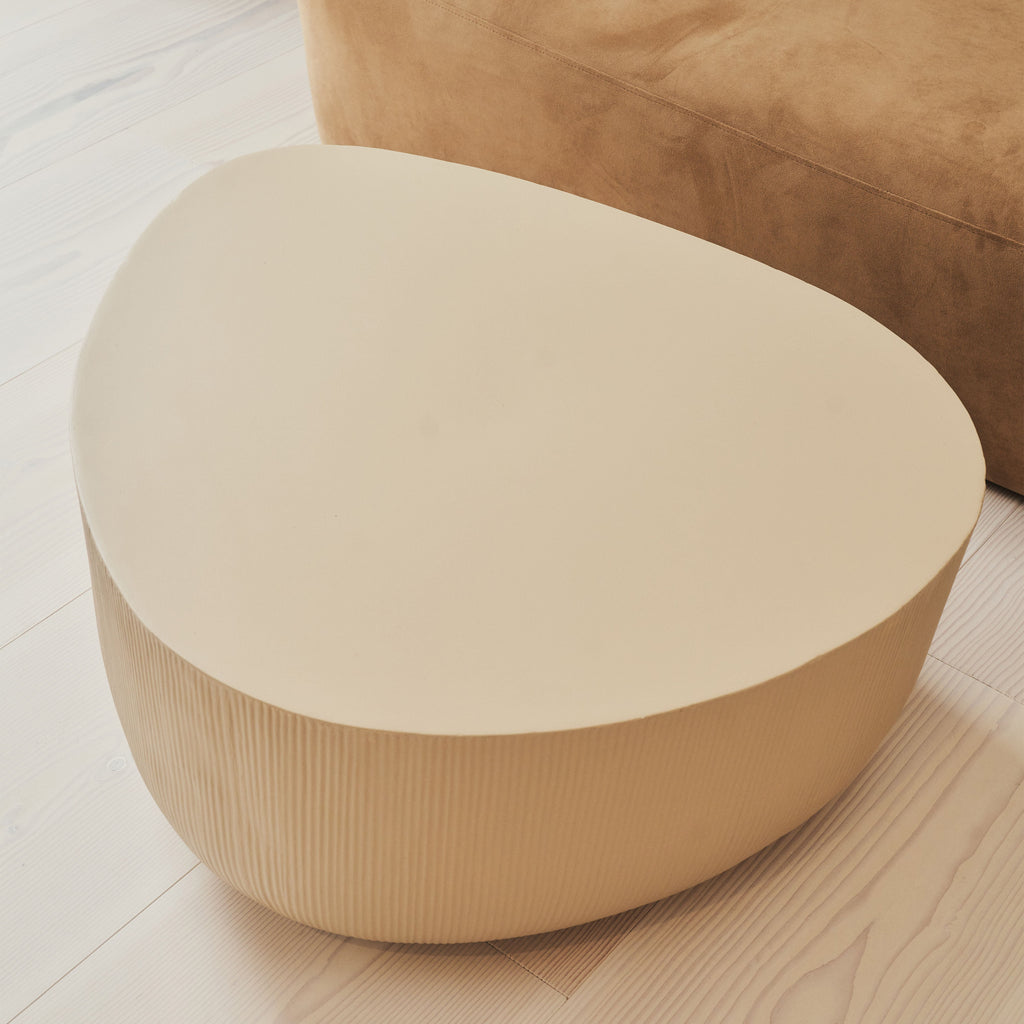 Leonardo - Minimal Beige Irregular Shaped Coffee Table Large