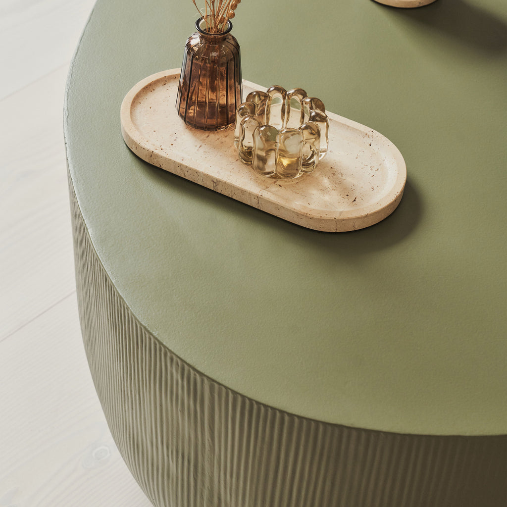 Leonardo - Minimal Olive Irregular Shaped Coffee Table Large