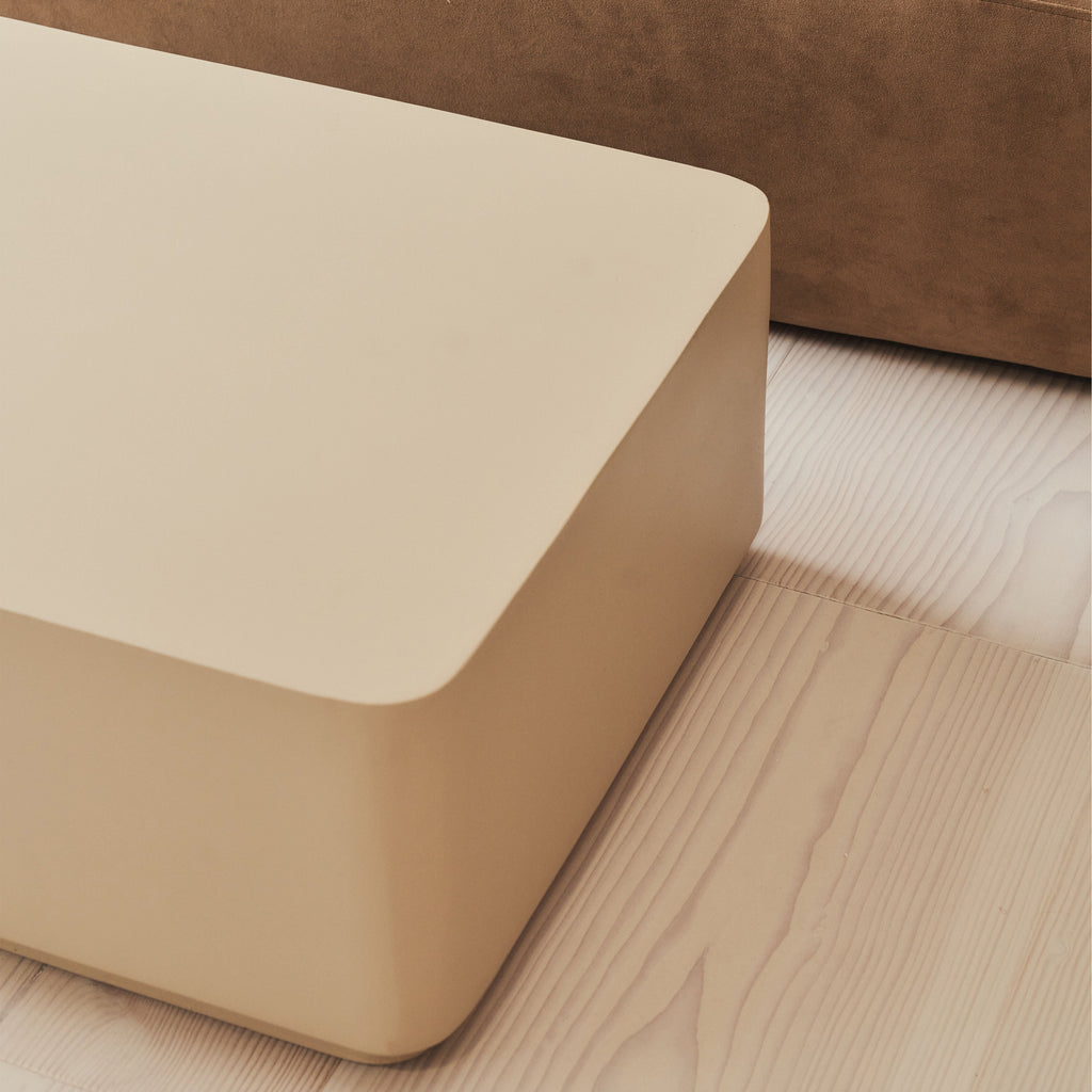 Angelo - Minimal Beige Rectangular Coffee Table Large