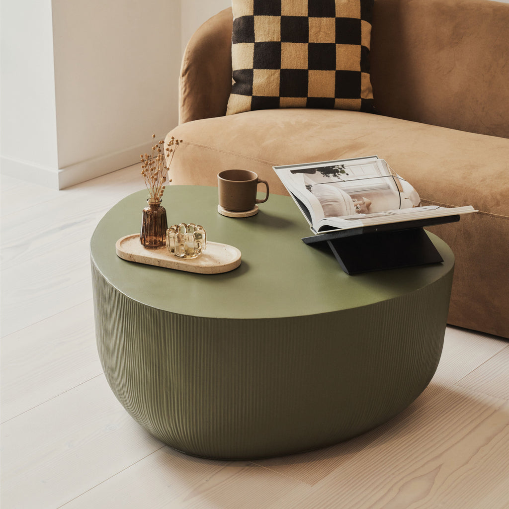 Leonardo - Minimal Olive Irregular Shaped Coffee Table Large
