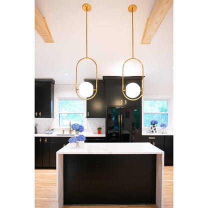 Everley 1 Light Pendant Light - Vintage Brass