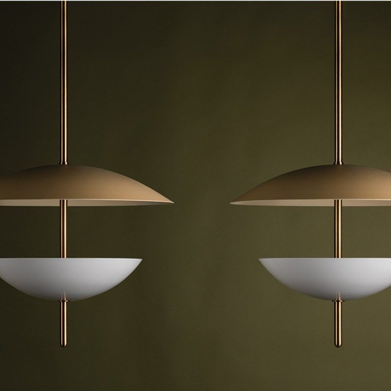 Dion 3 Light Pendant Light - Patina Brass & Soft Sand