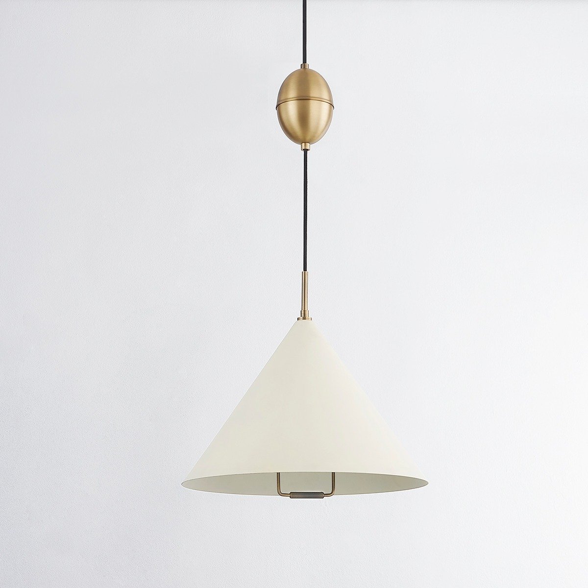 Fontana 1 Light Pendant Light - Patina Brass & Soft Sand