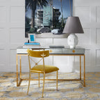 Delphine Desk - Antique Mirror & Brass
