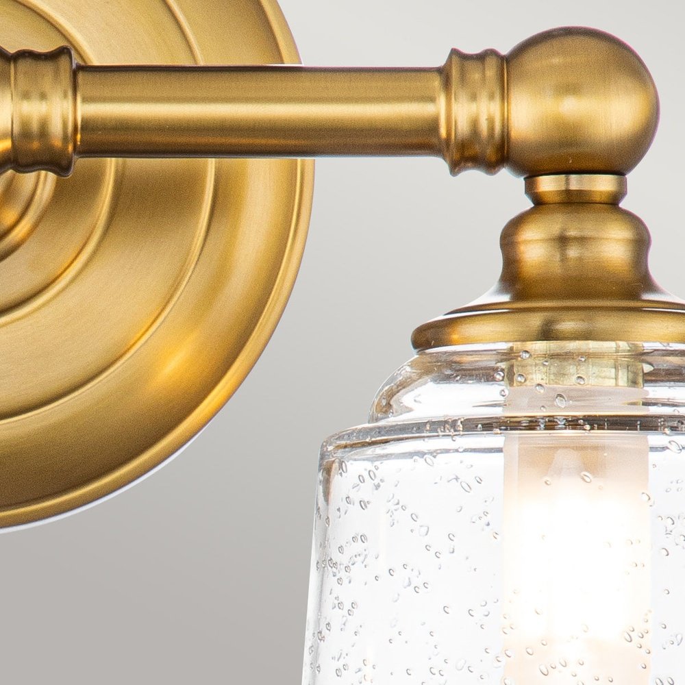 Feiss Huguenot Lake 2 Light Above Mirror Light - Brass  | Outlet