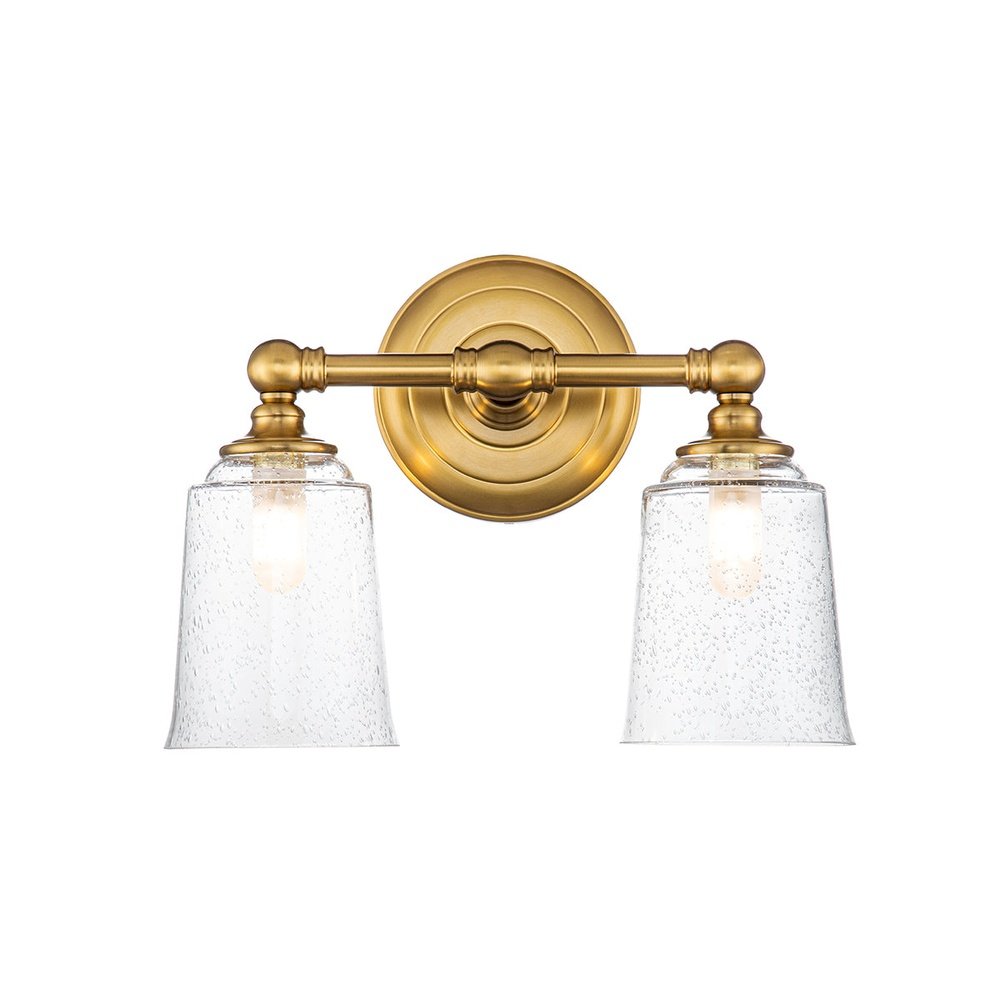 Feiss Huguenot Lake 2 Light Above Mirror Light - Brass  | Outlet