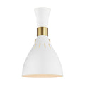 Joan 1 Light Wall Light - Matte White & Burnished Brass