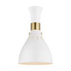 Joan 1 Light Wall Light - Matte White & Burnished Brass