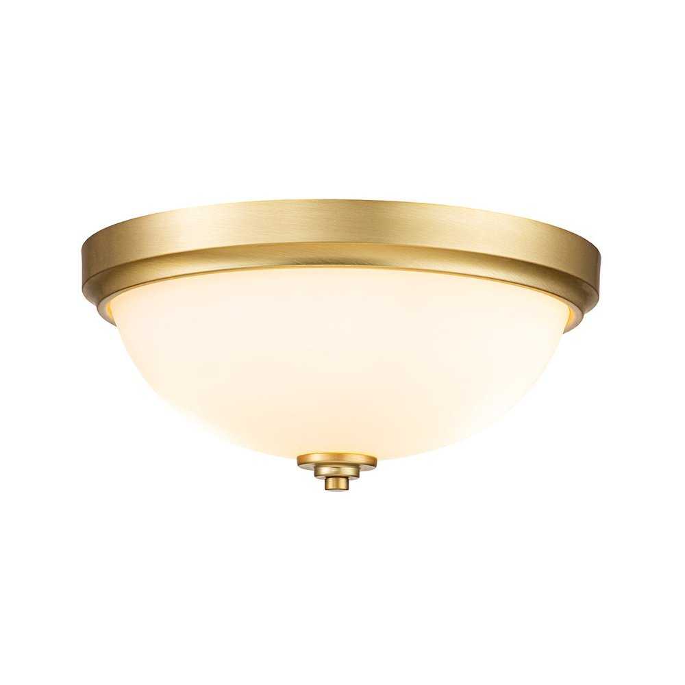 Feiss Malibu 2 Light Flush Mount Light - Brass | Outlet