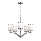 Prospect Park 5 Light Chandelier - Satin Nickel & Chrome