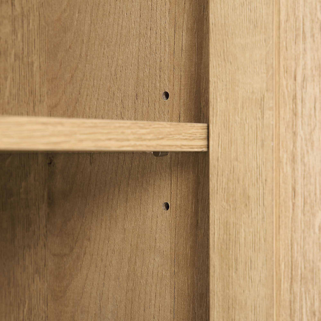 Frances Woven Rattan 1-Door Bathroom Cabinet, Natural