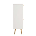Frances Woven Rattan 1-Door Bathroom Cabinet, White