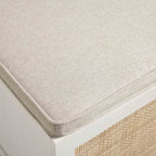 Frances Woven Rattan Double Storage Stool with Cushion, White