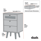 Anya Woven Rattan 3-Drawer Bedside Table in Mint Colour