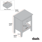 Oakham 1-Drawer Bedside Table, Rattan Yellow