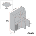 Frances Woven Rattan Kitchen Cabinet, White