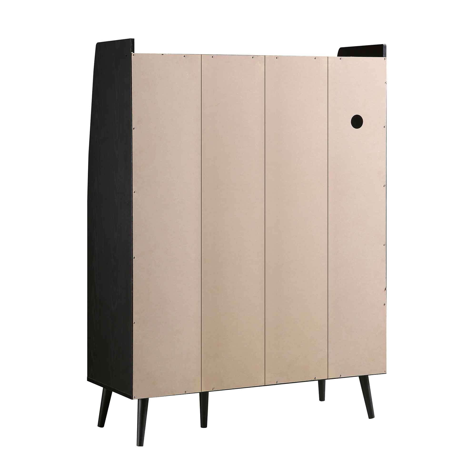 Frances Woven Rattan Kitchen Cabinet, Black