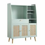 Frances Woven Rattan Kitchen Cabinet, Mint