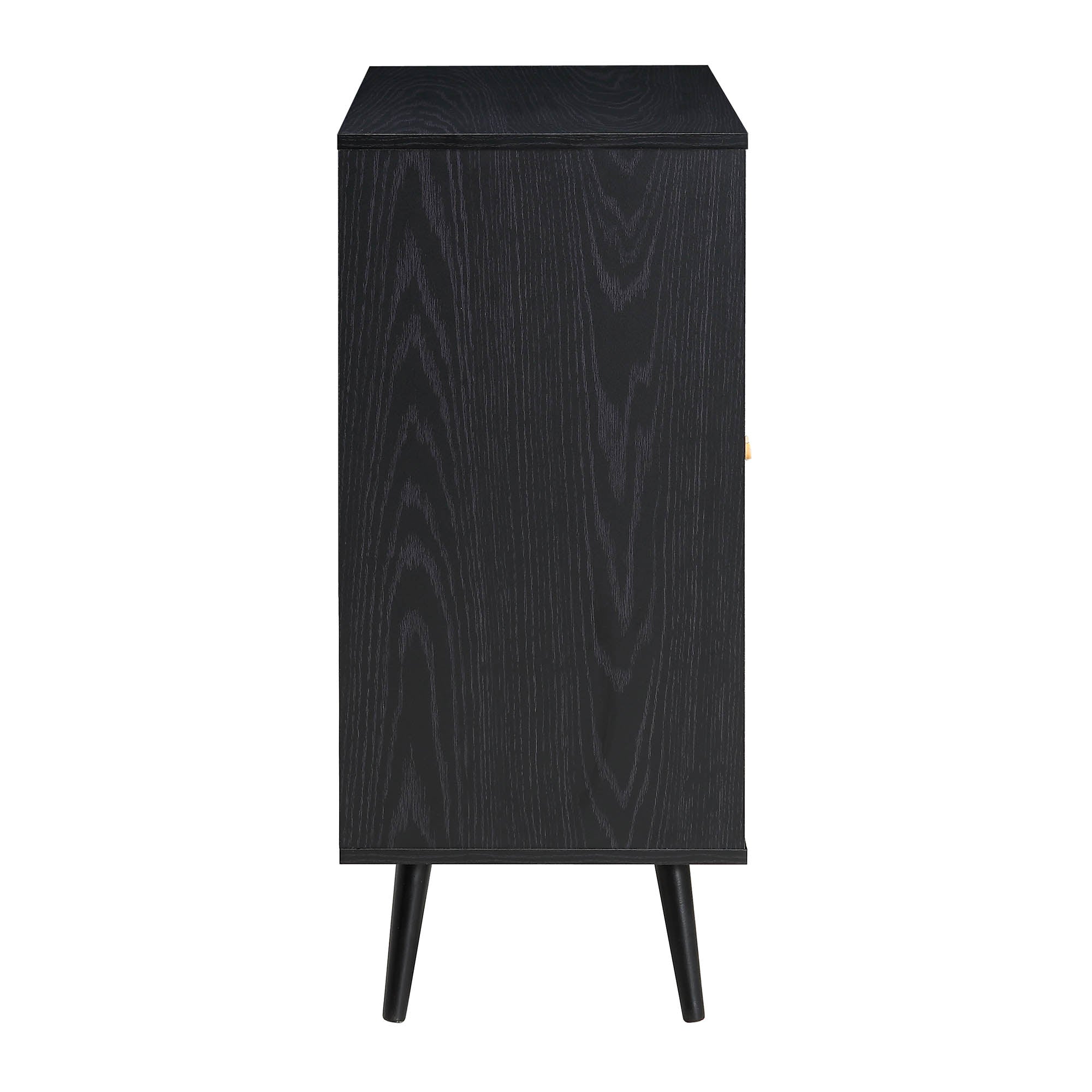 Frances Woven Rattan Drinks Cabinet, Black