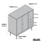 Frances Woven Rattan Drinks Cabinet, Natural