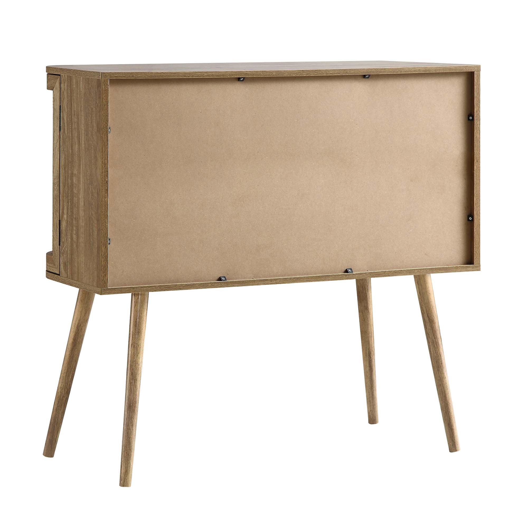 Izzy Curved Rattan 2-Door Buffet Sideboard, Natural