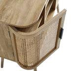 Izzy Curved Rattan 2-Door Buffet Sideboard, Natural
