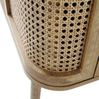 Izzy Curved Rattan 2-Door Buffet Sideboard, Natural