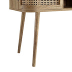 Izzy Curved Rattan 2-Door Buffet Sideboard, Natural