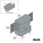 Izzy Curved Rattan 1-Drawer Small Sideboard, Walnut