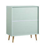 Frances Woven Rattan Tall Chest of 4 Drawers, Mint