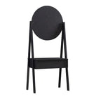 Frances Woven Rattan Standing Dressing Table with Mirror, Black