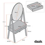 Frances Woven Rattan Standing Dressing Table with Mirror, White