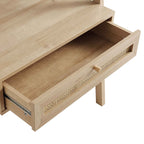 Frances Woven Rattan Standing Dressing Table with Mirror, Natural