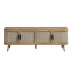 Izzy Curved Rattan 160cm Wide TV Unit, Natural