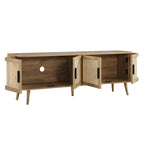 Izzy Curved Rattan 160cm Wide TV Unit, Natural