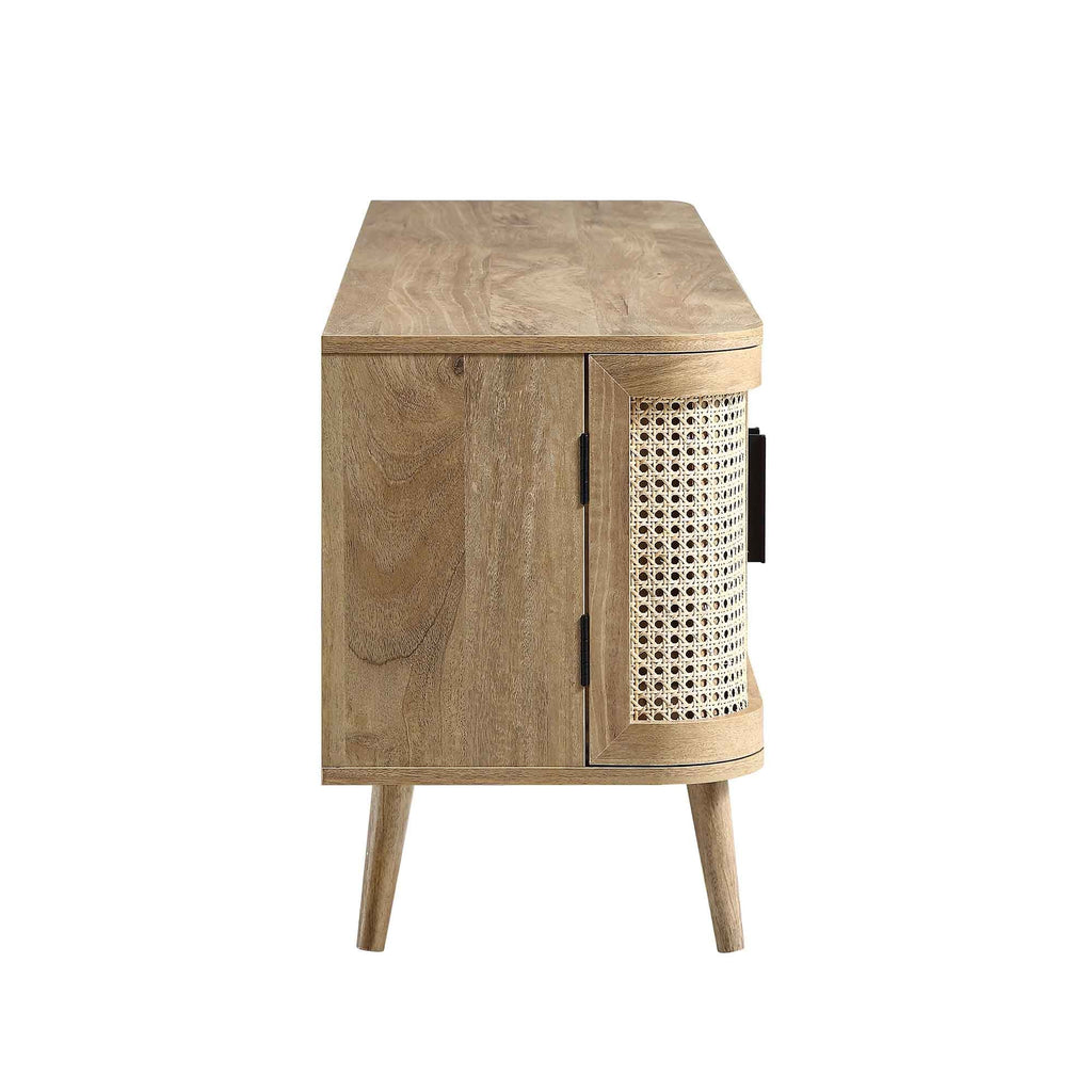 Izzy Curved Rattan 160cm Wide TV Unit, Natural